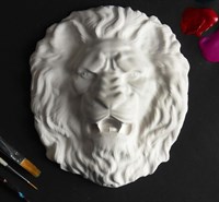 БАРЕЛЬЕФ "Голова льва ", белый, диаметр 18 см 29