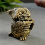 Статуэтка "Сова с книгами" малая, состаренное золото 938