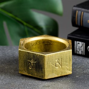 Подсвечник "Шестигранник фэн-шуй" состаренное золото 92107