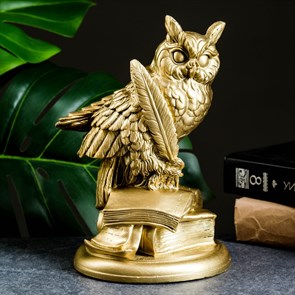 Статуэтка "Филин на книгах большой" золото 92 508