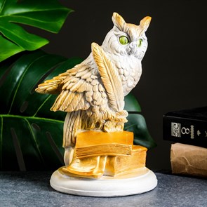 Статуэтка "Филин на книгах большой" серый 92 509