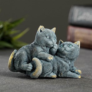 Фигура "Кошачья дружба" серо-голубой 91108