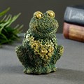 Фигура "Лягушка из цветов" зеленая с позолотой 10101 - фото 94858