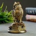 Фигура "Филин на книгах" состаренное золото 951 - фото 94897