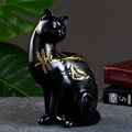 Фигура "Кошка с узором" черная с позолотой 92259 - фото 94986